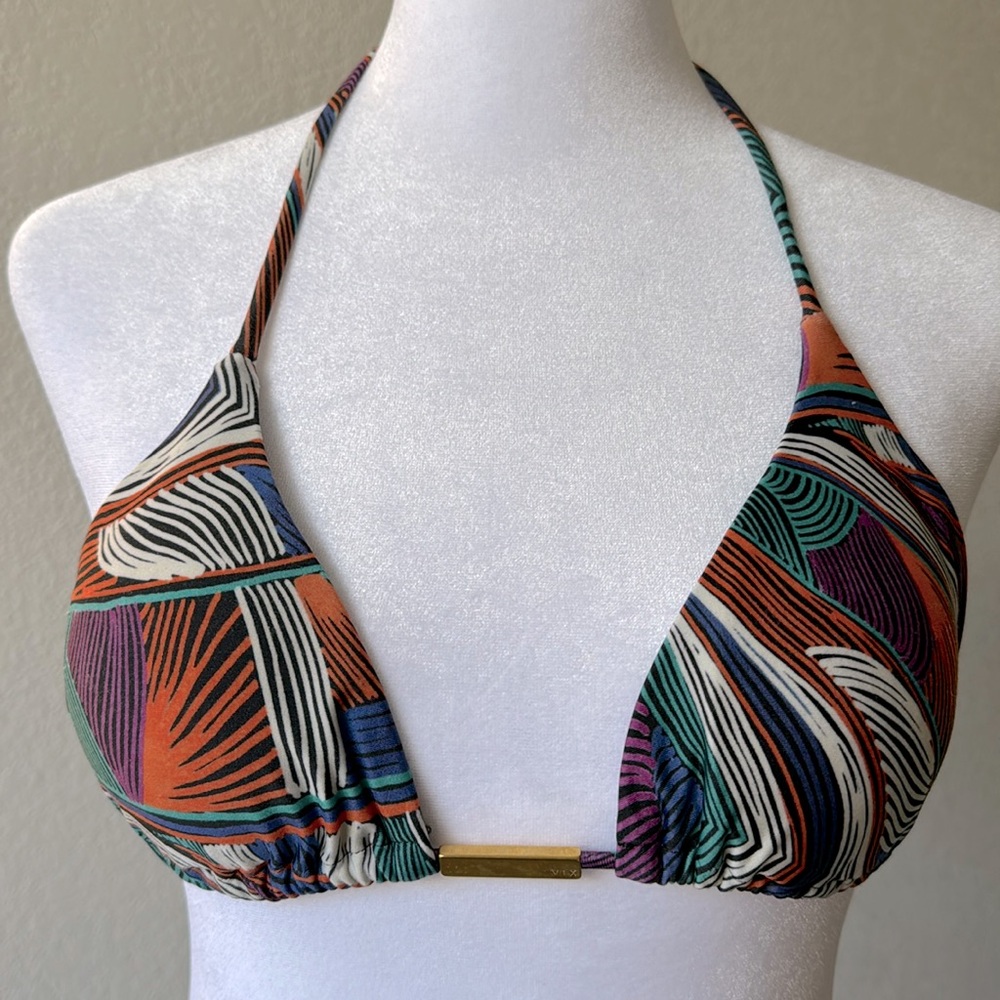 VIX Belize Colorful Triangle Bikini Top Size Small